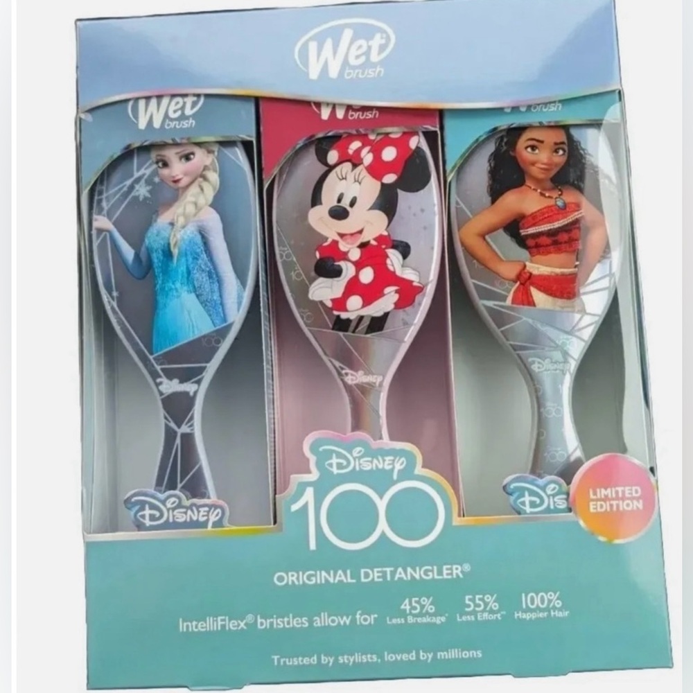 Wet Brush Hair Brush Original Detangler Disney 100 Limited Edition 3 Pack